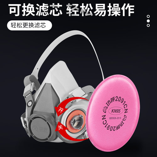 2091CN过滤棉防工业粉尘圆形粉红滤芯加厚款配合6200防尘面具专业 - 图1