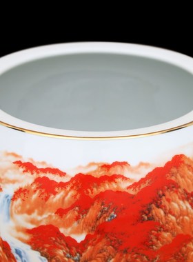 景德镇陶瓷器新中式工艺品客厅家居玄关摆件办公室装饰品开业礼品