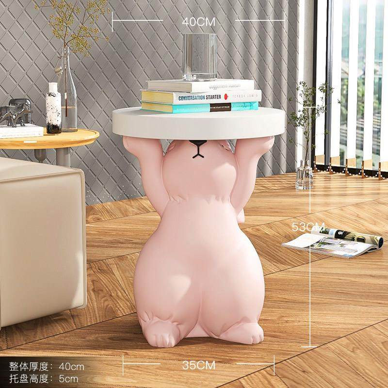 兔子茶几客厅电视柜落地摆件装饰品沙发边几床边卡通托盘乔迁礼物,淘宝优惠券,粉丝福利购,淘宝优惠卷