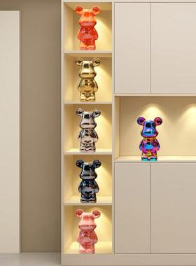 中式暴力熊摆件高档陶瓷客厅玄关电视柜酒柜存钱罐家居装饰品送礼