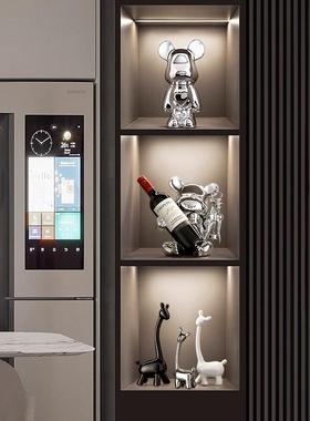 海贝海现代客厅酒柜装饰品摆件轻奢高档家居电视柜玻璃柜2025新款