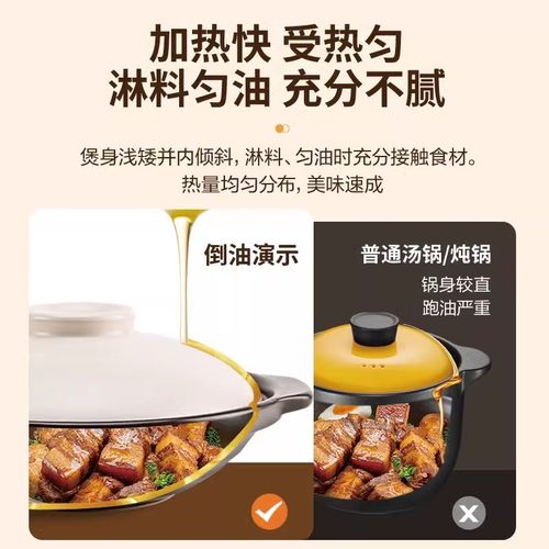 爱仕达煲仔饭耐高温小砂锅干烧不裂家用燃气灶专用炖锅陶瓷煲沙锅 - 图0