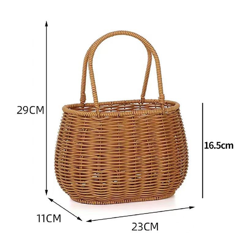 小兔梯形椭圆手提编织简约手工插花小花篮篮子儿童藤编手提手花篮,淘宝优惠券,粉丝福利购,淘宝优惠卷