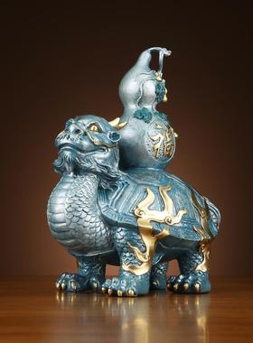 铜龙龟摆件龟背葫芦铜葫芦龙头龟乔迁新居礼品客厅办公室装饰品