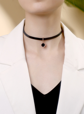 锁骨链2021年新款黑色项链2020潮颈带脖子装饰品女配饰脖颈链项圈