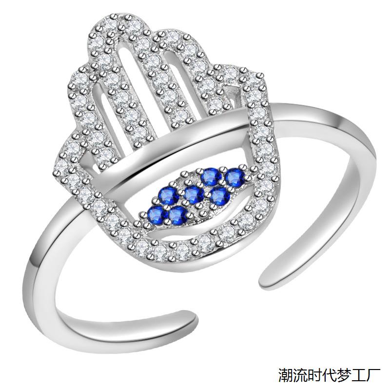 Turkish blue eyes open ring