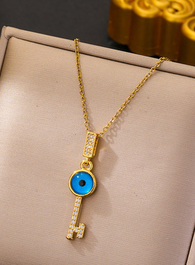 土耳其蓝眼睛恶魔之眼锁骨链