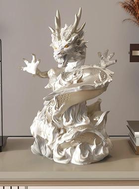 爆款轻奢生肖盘龙摆件客厅办公室中式装饰品博古架书柜玄关工艺品