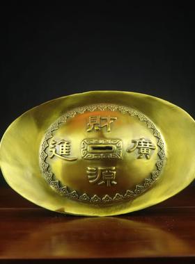 爆款纯黄铜元宝摆件铜五路财神元宝家居店铺铜元宝摆件