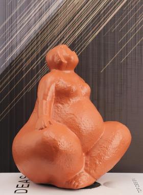 爆款欧式创意抽象棕色笑脸人物雕塑摆件客厅卧室玄关电视柜家居装