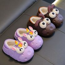 (cute cotton tug baby love unexplained) Childrens cotton slippers boys winter girl childrens children indoor