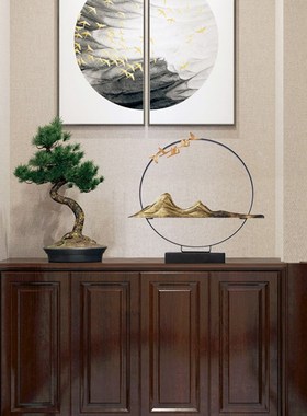 新中式禅意e家居工艺品风景摆件设现代简约客厅桌面玄关酒柜装饰