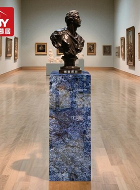 岩板立柱子大理石摆件底座入户玄关轻奢高档高级感落地式岩板花架