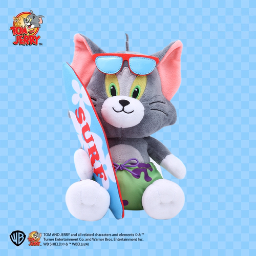 猫和老鼠正版周边Tom and Jerry毛绒公仔摆件运动系列装饰玩偶 - 图0