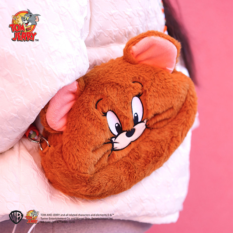 猫和老鼠正版可爱卡通周边斜挎包JERRY造型毛绒TOM手机包零钱包,淘宝优惠券,粉丝福利购,淘宝优惠卷