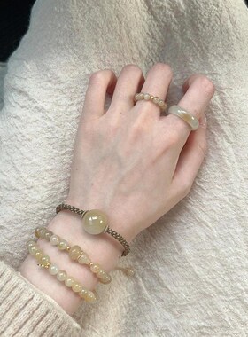 心想事成新e中式仿和田玉串珠手链小众精致送女友编绳情绪稳定项