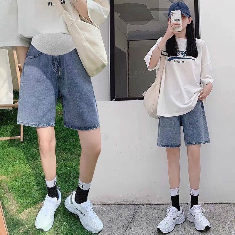 2023夏季新款孕妇五分裤牛仔托腹外穿短裤子宽松加肥薄200斤大码,淘宝优惠券,粉丝福利购,淘宝优惠卷