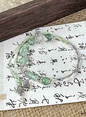 碎花蝴蝶手链子小众琉璃手串送闺蜜好友学生党情S侣高颜值儿童女