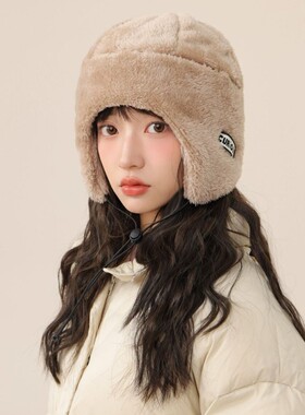 帽子女秋冬加绒加厚滑雪骑行保暖小帽防寒防风护耳摩托车头盔内胆