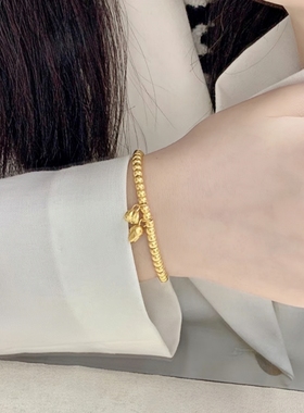 古法传承真金包金包银莲蓬两世欢手链女转运珠手镯送礼物送女朋友