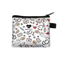 Nurses Personalized Floral Printed Purses Mini Portable