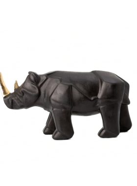 现代样板房家居装饰摆件儿童房犀牛软装饰品动物T摆设黑色创意工