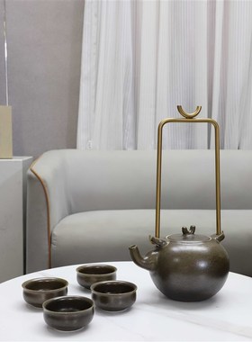 新中式青花陶瓷茶具茶托组合套装茶几客厅茶室办公室X家居软装饰