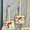 Dutch bear cute polka-dot bow toilet brush dopamine dead corner household wall-mounted special toilet brush artifact
