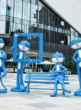 卡通狗雕塑动物座椅景区商t场公园步行街网红打卡拍照美陈落地摆