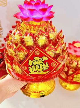莲花灯糖塔招财进宝供佛糖塔