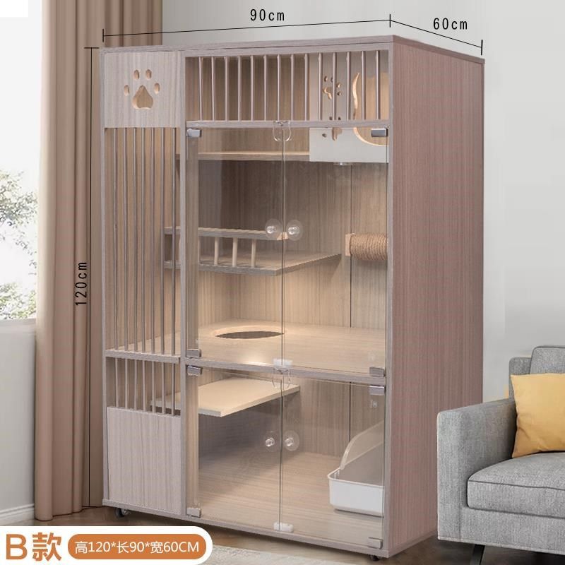 高档实木猫笼子别l墅猫笼舍猫家用猫别墅室猫内猫咪房子猫窝柜防,淘宝优惠券,粉丝福利购,淘宝优惠卷