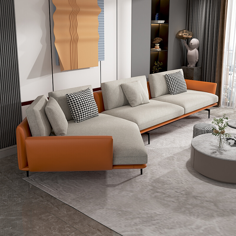 布艺沙发异形转角沙发小户型科技布2024新款客厅意式极沙发-图0