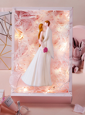 北欧轻奢情侣摆件婚房装饰品闺蜜订E婚新婚结婚礼物送新人高级实