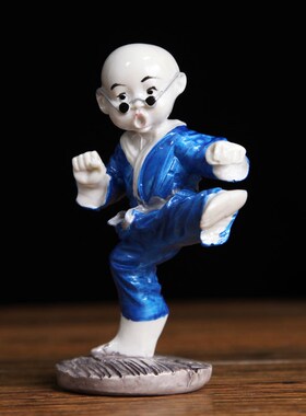 博古架摆件 摆件功n夫小和u尚饰品可爱车载摆件装饰工艺品家居饰