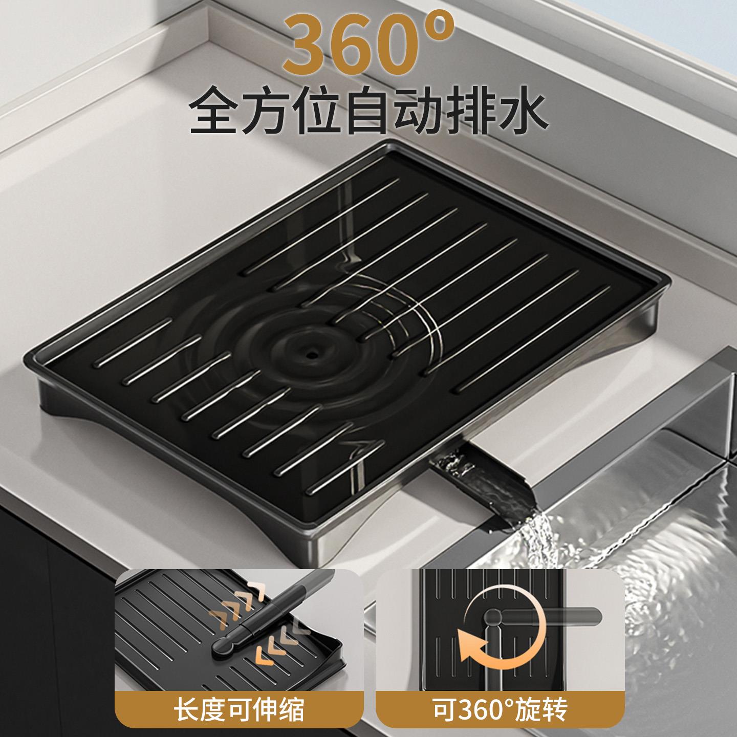 不锈钢碗碟收纳层架厨房台面沥水碗架家用放碗筷餐具盘子双层置物 - 图3