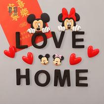 Cartoon Minie Alphabet home Magnetic Magnetic Freezer Patch Love New House Mickey Couple Mickey Mouse magnet Decorative Sticker