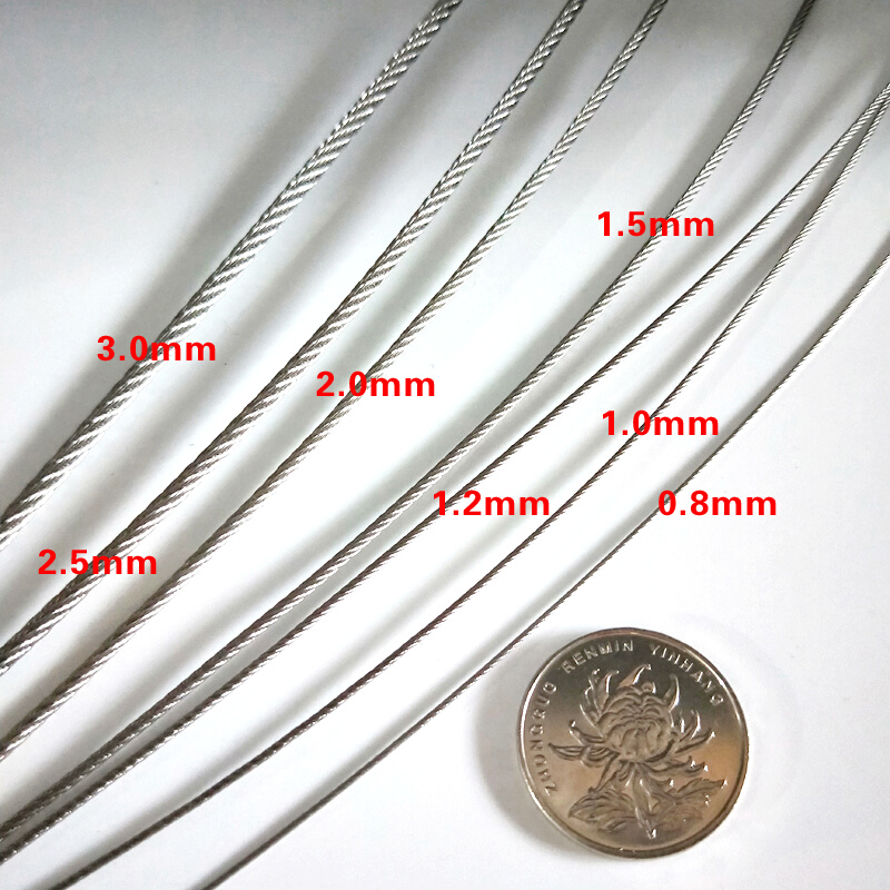 包邮 304不锈钢丝绳 0.8mm1mm1.5mm细软晾衣升降晾衣绳防盗钢丝绳 - 图1