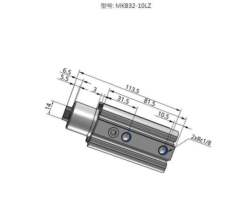 MKB32-10LZ/20LZ/30RNZ/50 MKA25 MK2B63 40 12 LNZ RZ16气缸 - 图1