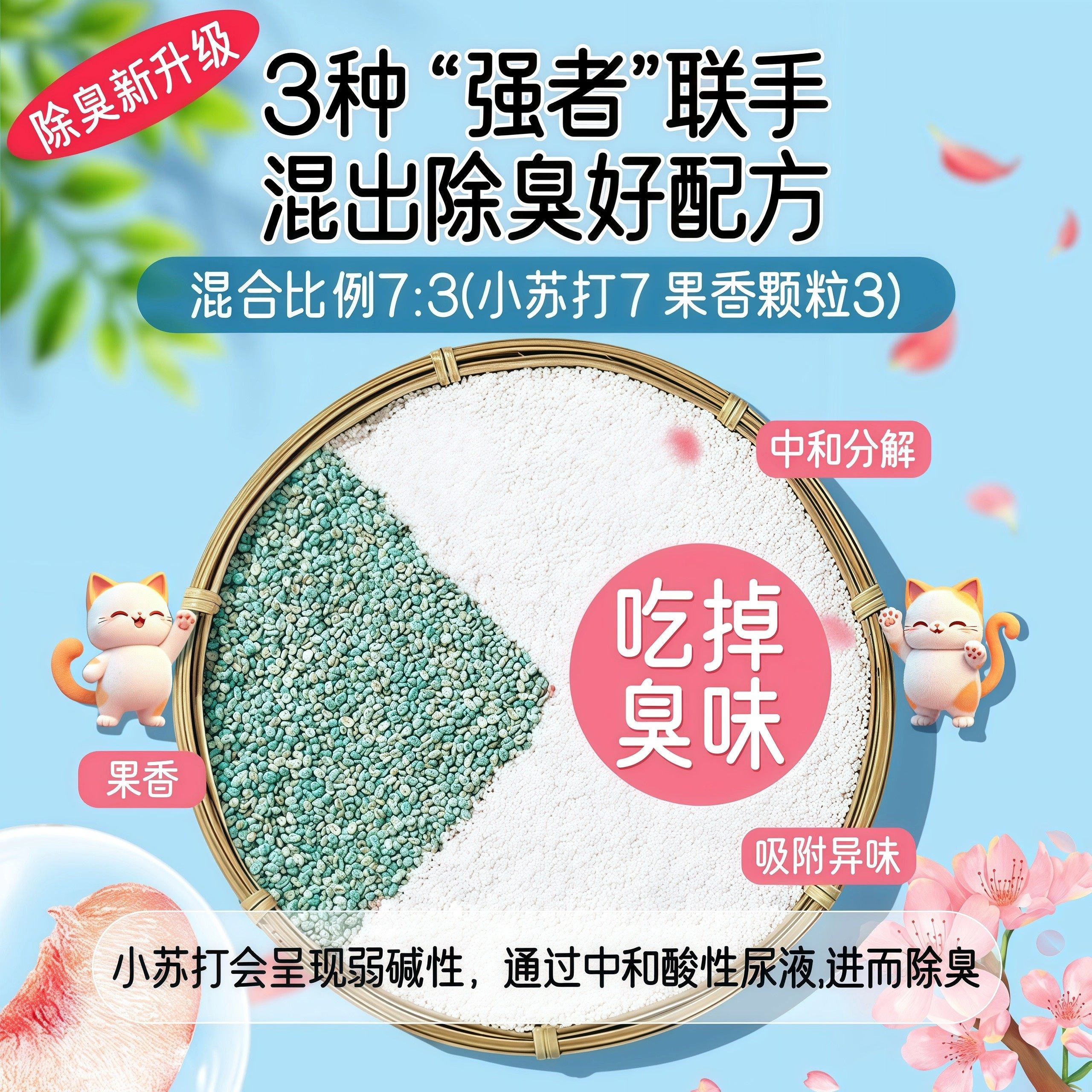 小苏打颗粒猫砂除臭珠猫咪伴侣持久留香除臭味剂猫砂盆杀菌去尿味,淘宝优惠券,粉丝福利购,淘宝优惠卷