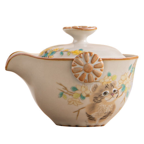 仿宋汝窑旅行茶具简易功夫茶具套装户外露营泡茶便携随身包快客杯 - 图3