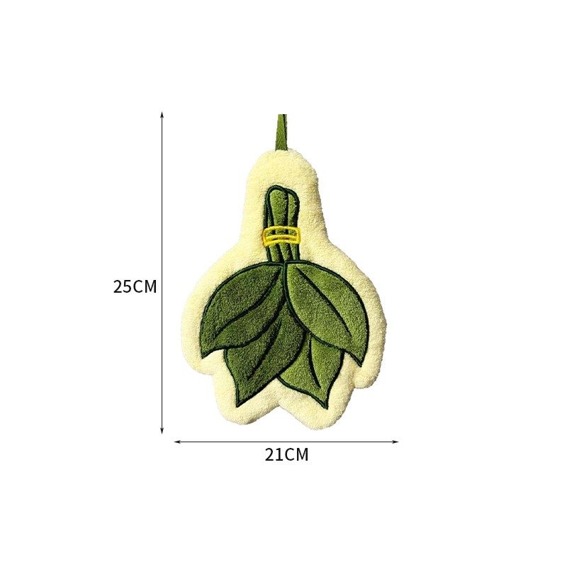 可爱柚子叶子擦手巾加厚珊瑚绒厨房小毛巾吸水柔软洗手间创意擦手,淘宝优惠券,粉丝福利购,淘宝优惠卷