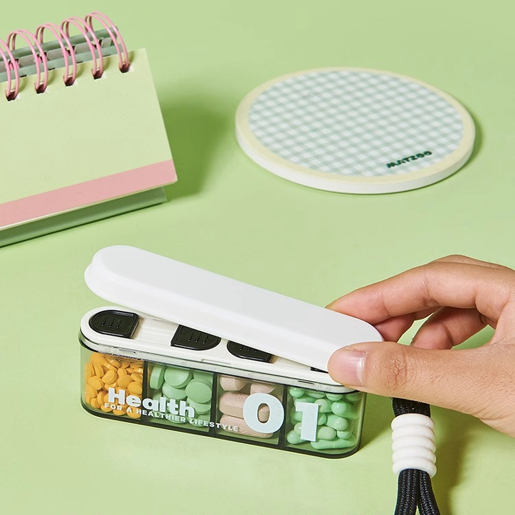 药盒便携式随身小药品分装盒一周七天迷你药物收纳盒分格一日三餐