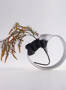 极简现代北欧f陶瓷环形插花器创意摆件家居样板房间售楼部客厅装