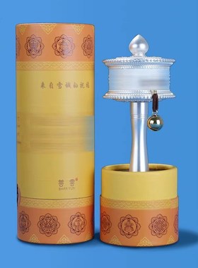 德田手摇转金轮静音手持转动桶锌合金F电镀工艺家用装饰摆件转金