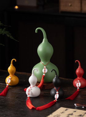 大小号陶瓷葫芦摆件客厅玄关办公室招财镇宅吉祥物福禄葫芦工艺品