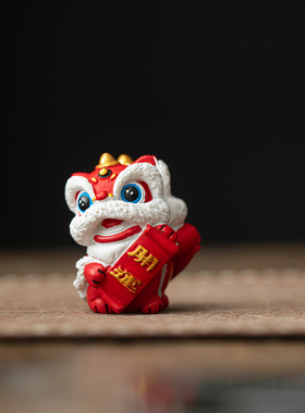 国潮醒狮摆件可爱小醒狮冰箱贴高颜值磁吸立体面包蛋糕厨房装饰