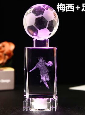 发光NBA科比篮球明星手办 水晶篮球送兄弟男友同事生日礼物