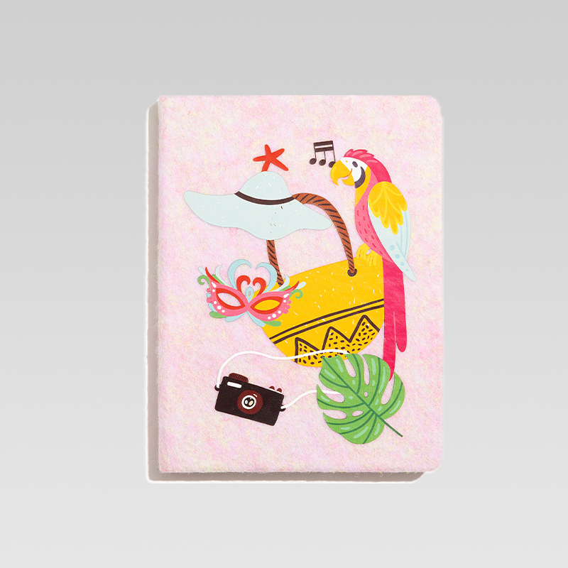 恋屿毛毡笔记本记事本本子点阵加厚