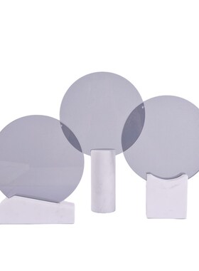 现代简约样板房家居轻奢软装饰品摆设创意L玻璃屏风几何大理石摆