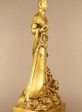 纯铜女娲补天摆件大地圣母女娲娘娘铜像客M厅办公室桌面工艺品摆